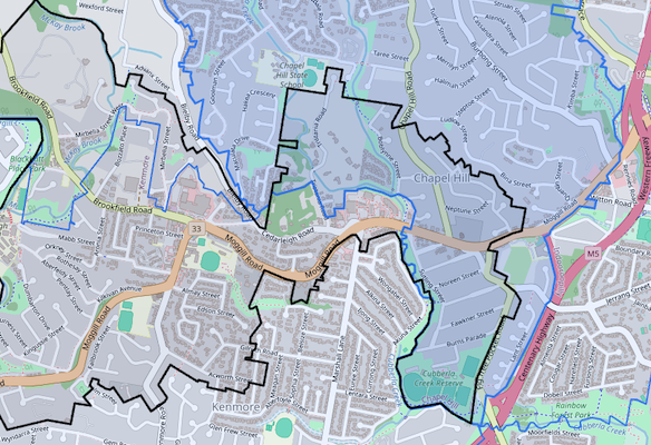 Map of Chapel Hill in the KSS catchment suburb guide