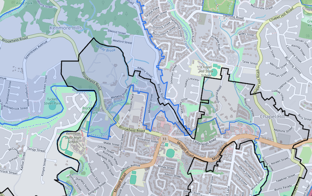 Map of Kenmore Hills in the KSS catchment suburb guide