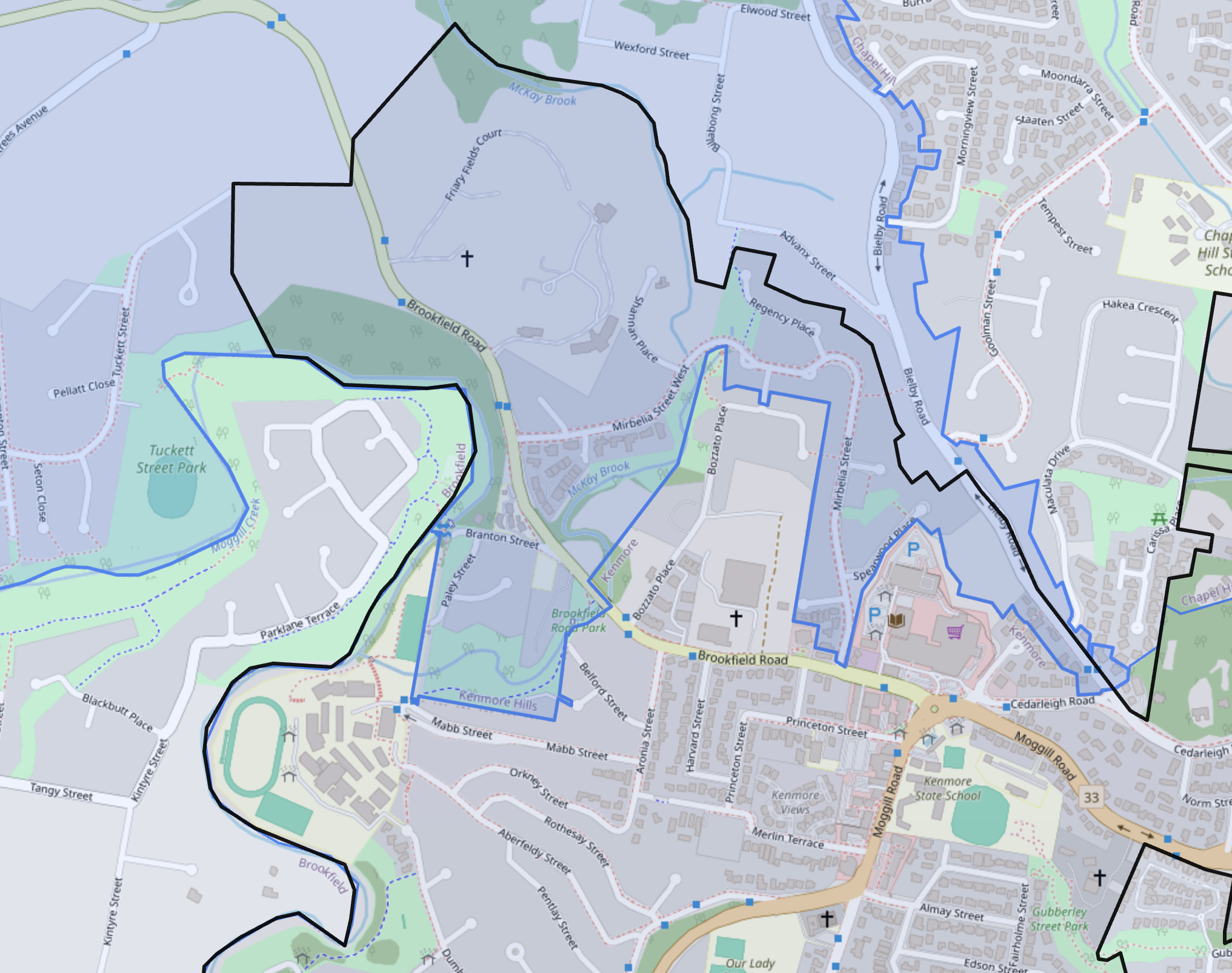 Kenmore Hills Catchment Map