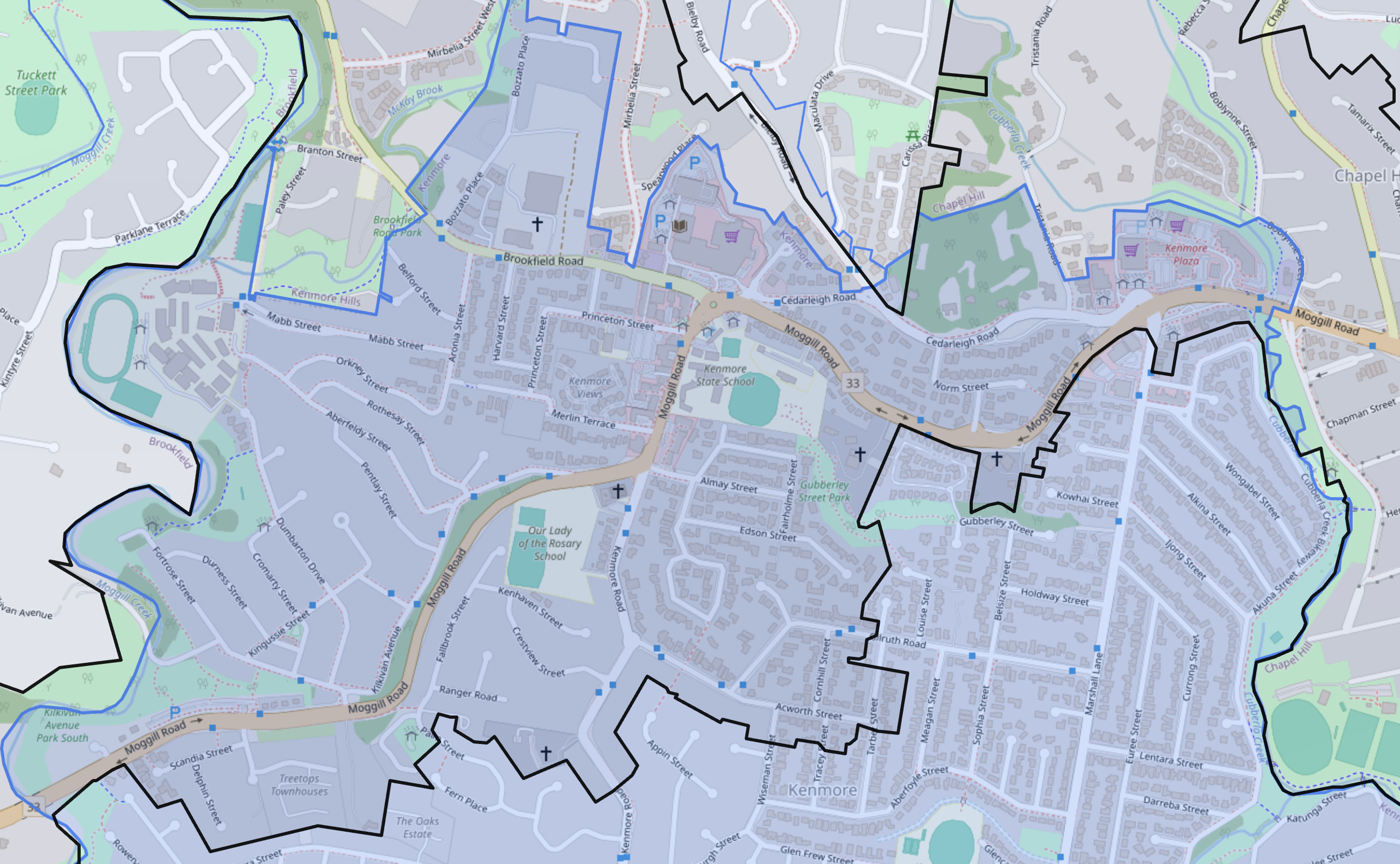 Kenmore State School Catchment Map
